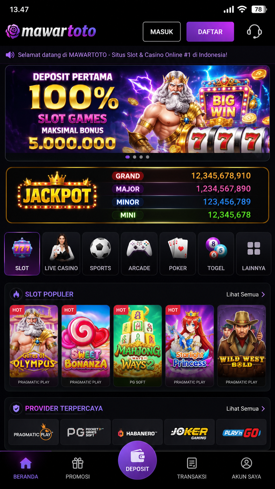Screenshot 1 mawartoto